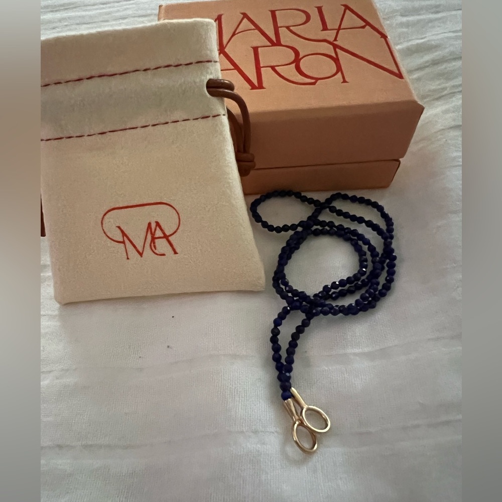 Like new Marla Aaron itty bitty lapis strand 18 in lock and charm not included
